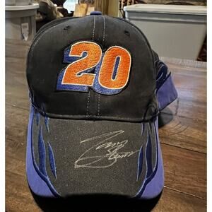 Tony Stewart Autographed Hat Cap Black Blue #20 Racing Nascar